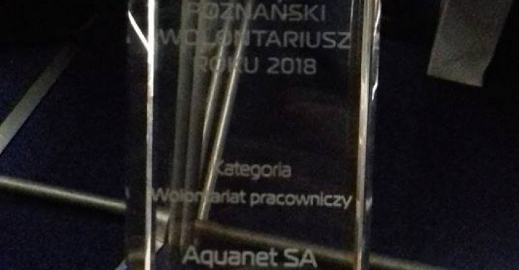 Aquanet wyróżnione w konkursie Poznański Wolontariusz Roku