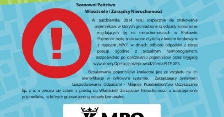 W Krakowie oznakowane pojemniki na odpady W Krakowie oznakowane pojemniki na odpady