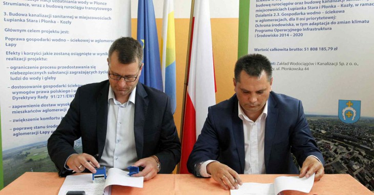 Umowa z wykonawcą na modernizację oczyszczalni w Łapach podpisana Umowa z wykonawcą na modernizację oczyszczalni w Łapach podpisana