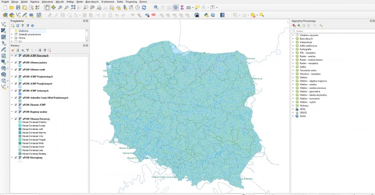 Pierwsza wtyczka QGIS Wód Polskich